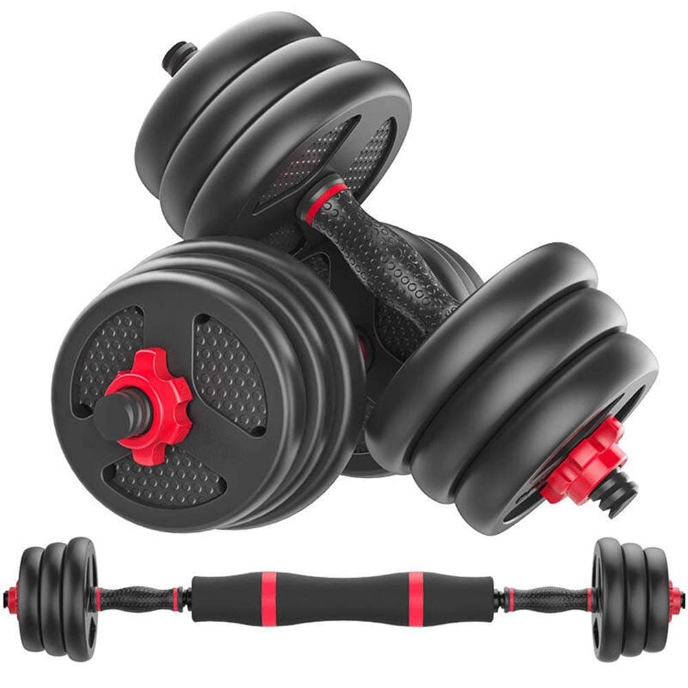 Adjustable Dumbbell Set Hand Weight with Solid Dumbbell Handles Changed into Barbell Handily Perfect for Bodybuilding Fitness Weight Lifting Training Home Gym,30KG