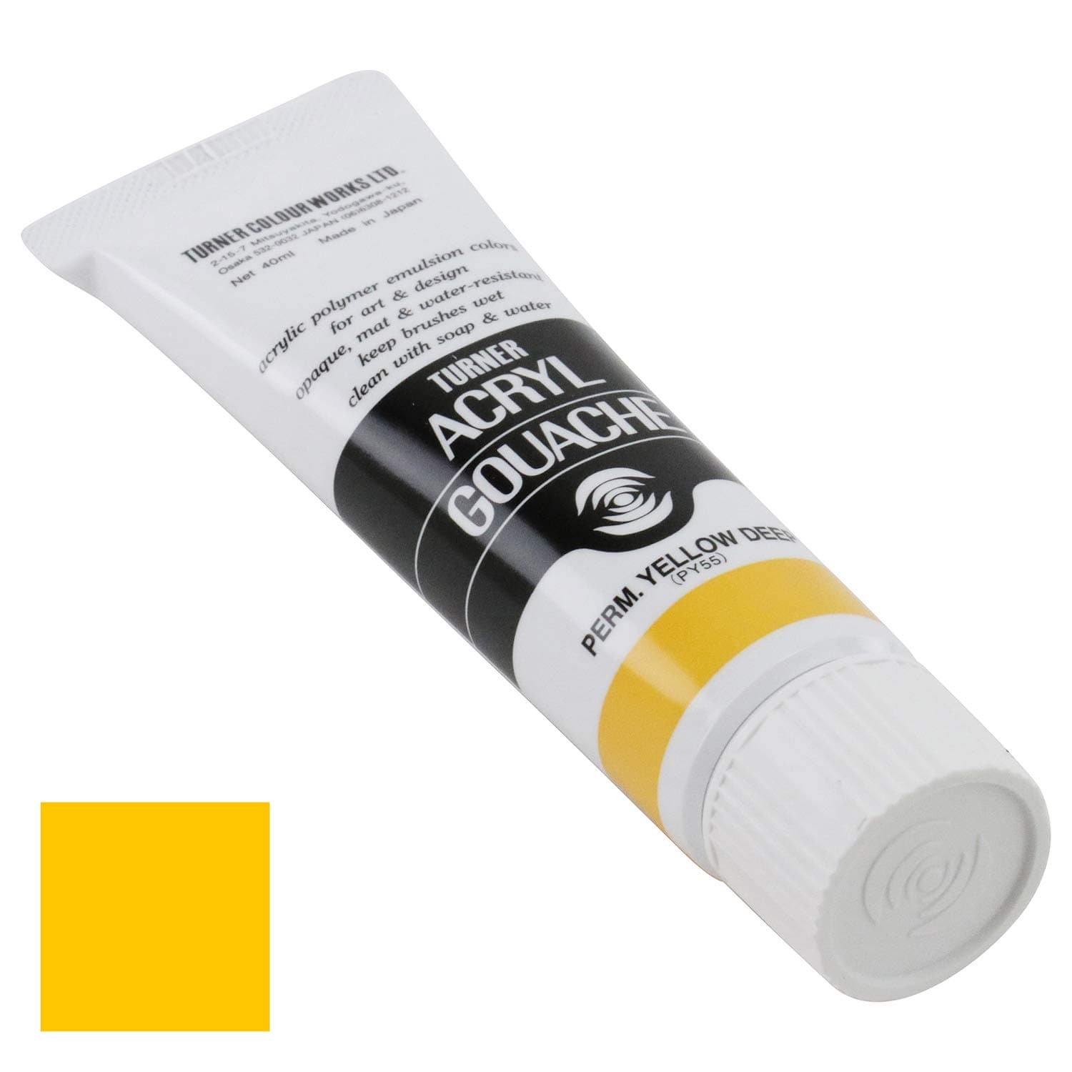 40ml Turner Acrylic Gouache Permanent Yellow Deep 12