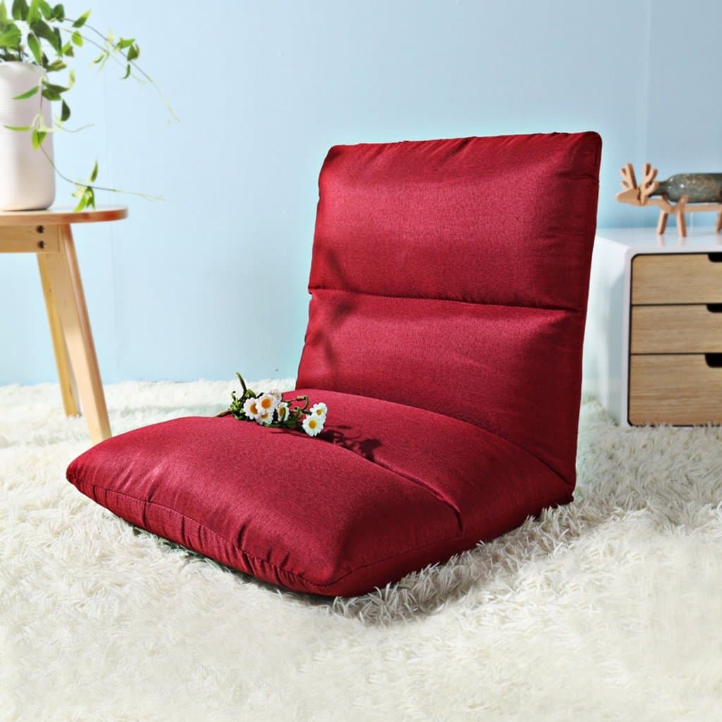 Fu Man Li Trading Company Simple lazy sofa single foldable dormitory bed computer chair bedroom backrest chair A+ (Color : Red1)
