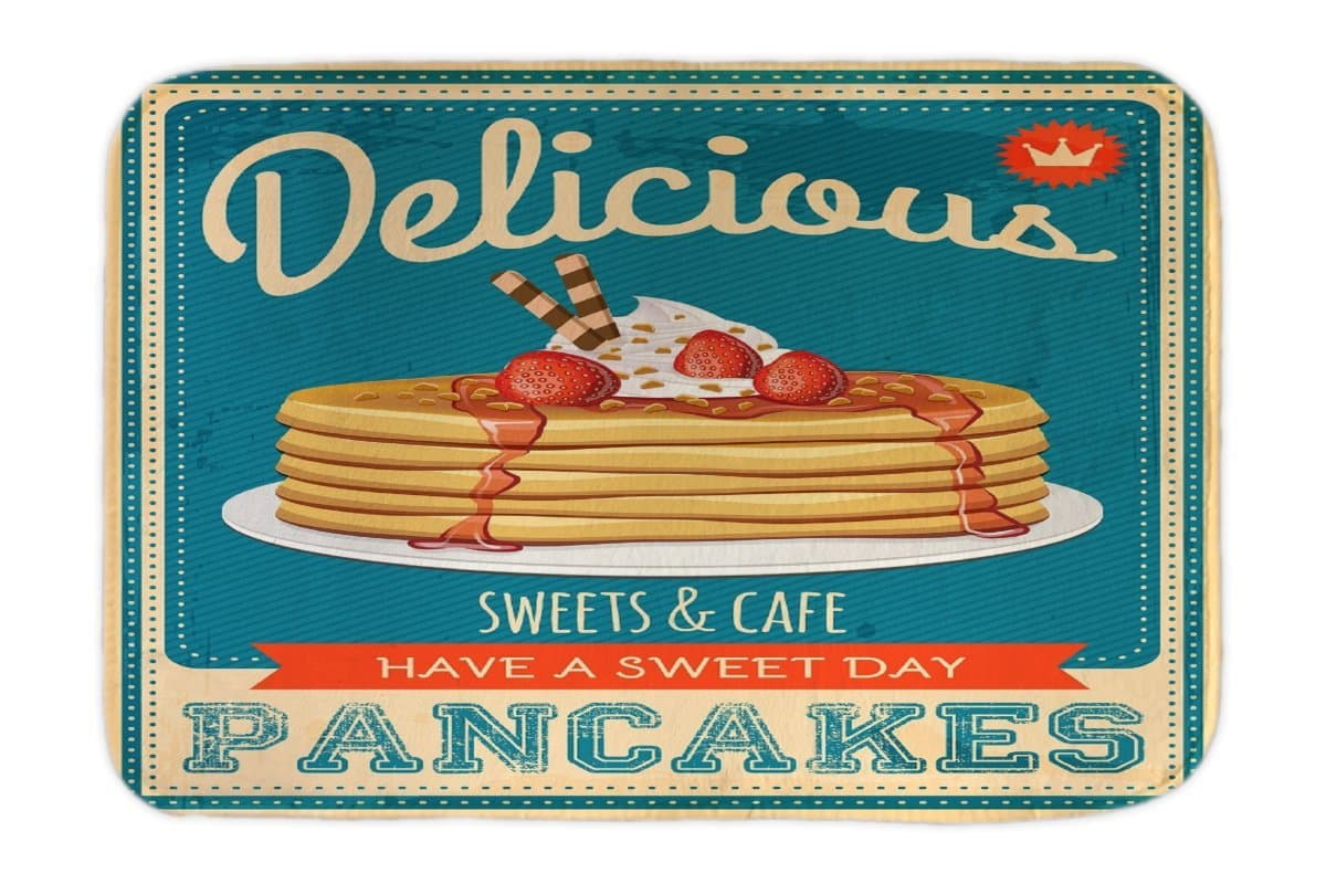 Dog Mat Bed Nostalgic Fun Pancake Printed 40 x 60 cm