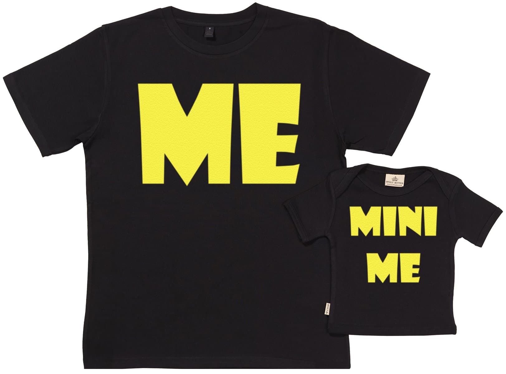 SR - Gift Boxed Dad & Baby Gift Set - ME and Mini ME Organic Matching Father & Baby T-Shirts - Black - Large & 12-18 Months