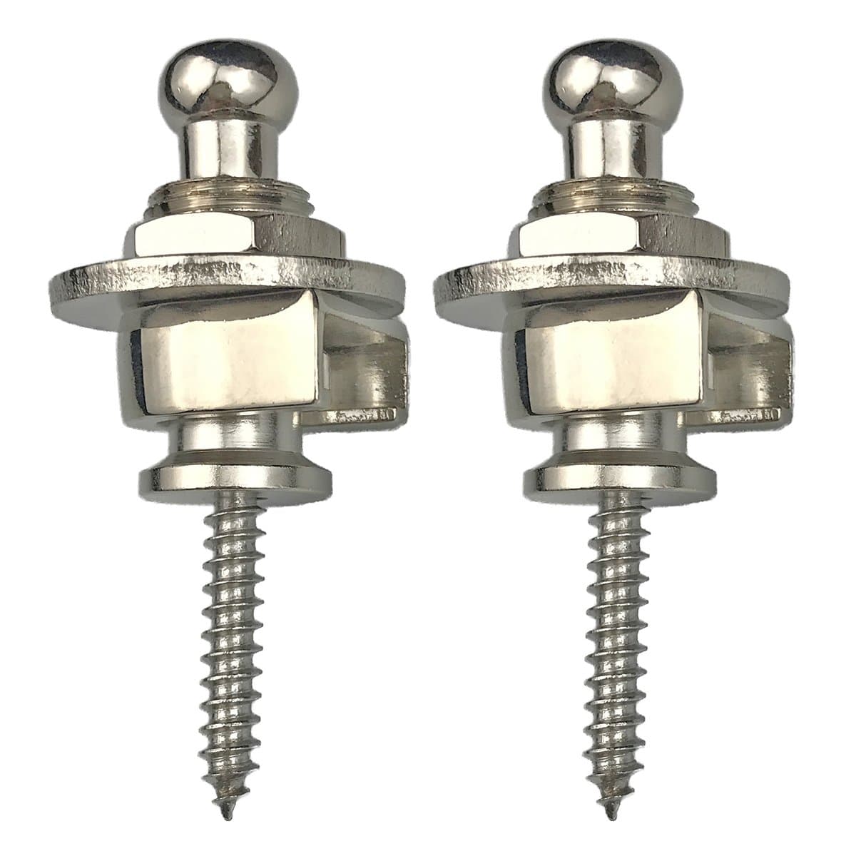 Miaoo 2PCS Guitar Strap Lock Anti-stripping Lock System for Guitar and Bass Strap (Silver)