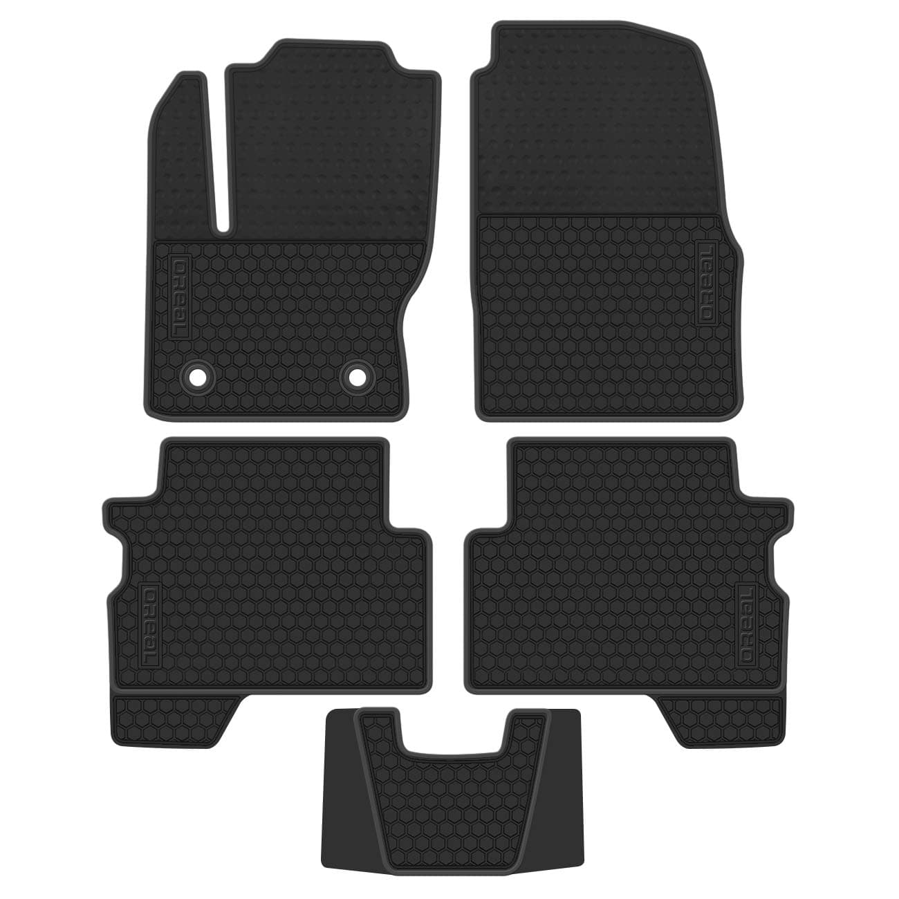 Car Floor Mats Replacement for Escape 2013-2019 Front and Rear Heavy Duty Rubber Liner Set Full Black Vehicle Carpet Custom Fit-All Weather Guard Odorless