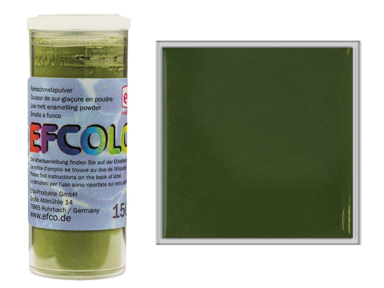 EFCOLOR 10 ml Opaque Low Temperature Enamelling Powder, Olive
