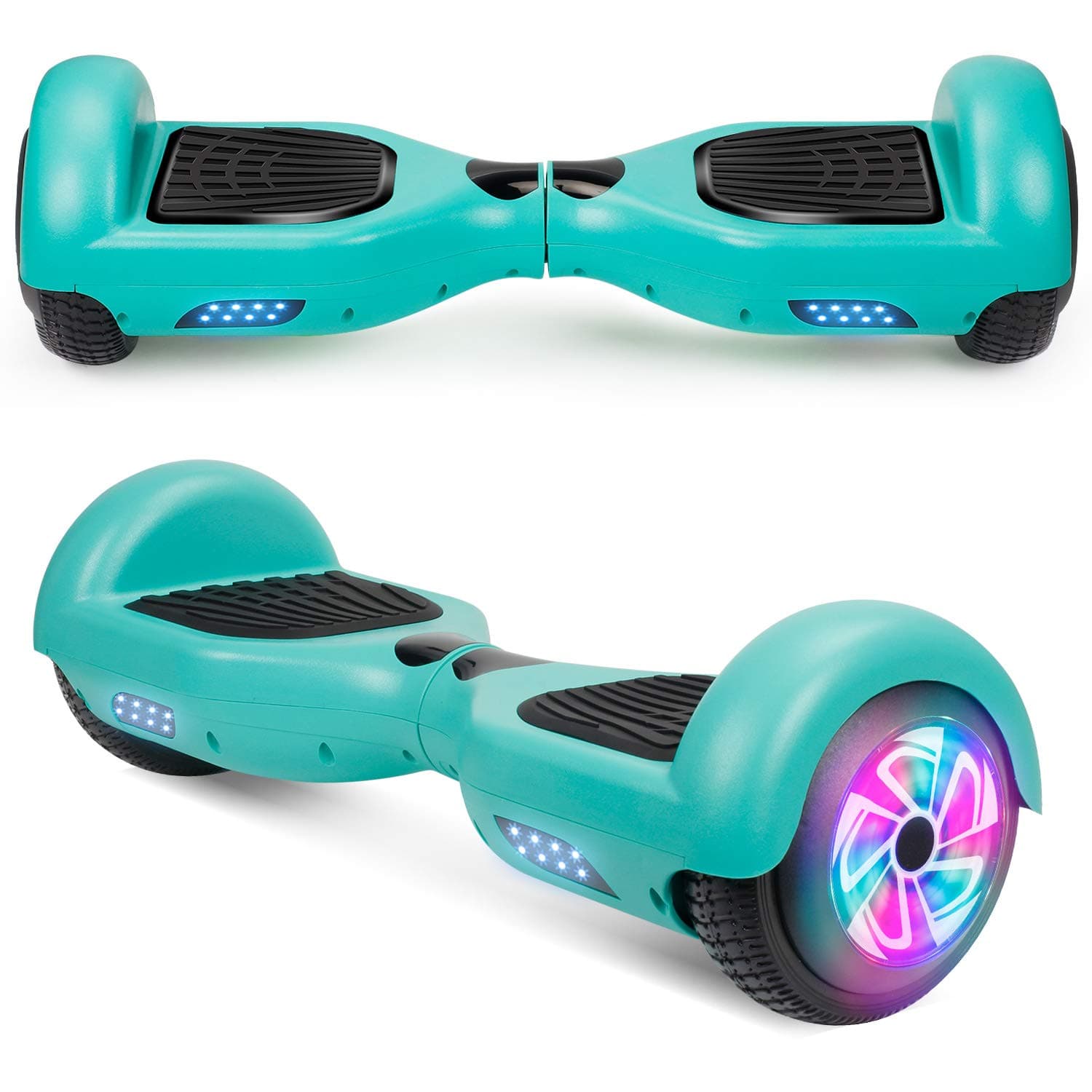Spadger Hoverboard and LED Banner Flashing Lights Two 6.5" Wheels Self-Balancing Electric Scooter Hover Board Adults Kids Gift - UL2272 Certified(Green)