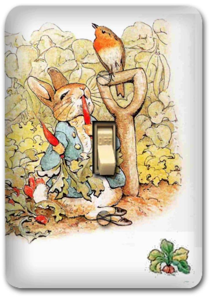 Peter Rabbit Metal Light Switch Plate Cover Benjamin Nursery Home Decor 624