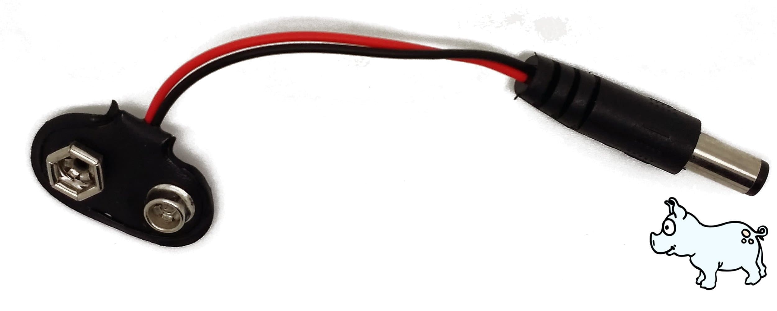 Battery Clip PP3 9 V Power Cable 2.1 mm Jack Plug DC CCTV for Arduino by Little Blue Pigs