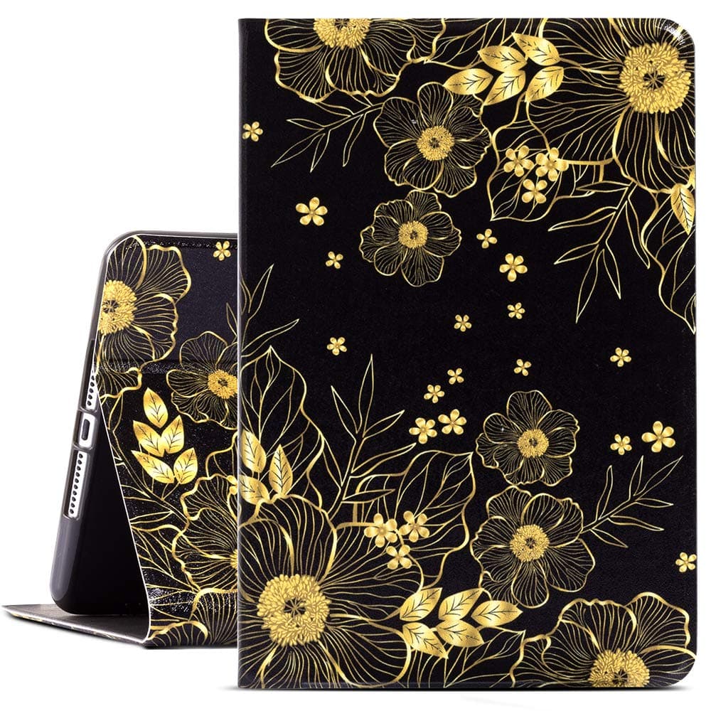 ipad Mini 5/4 Case, Gofupa ipad 7.9 Inch Case 2019, Soft TPU Back Cover and Folio Leather Case, Adjustable Stand Auto Wake/Sleep Smart Case (Golden)