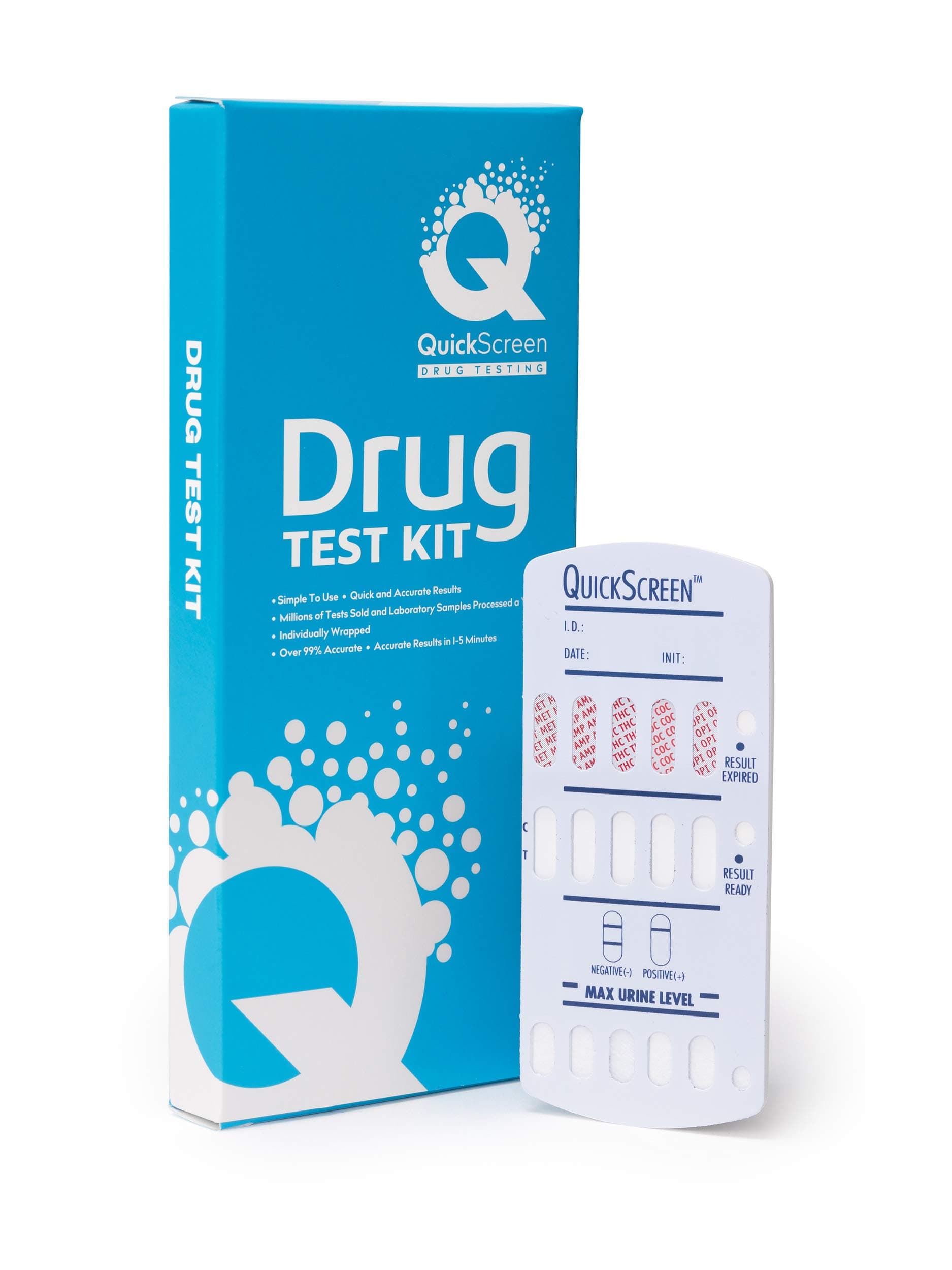 Phamatech Quickscreen Drug Test Urine Dip Card - 5 Panel Test - Pack of 25
