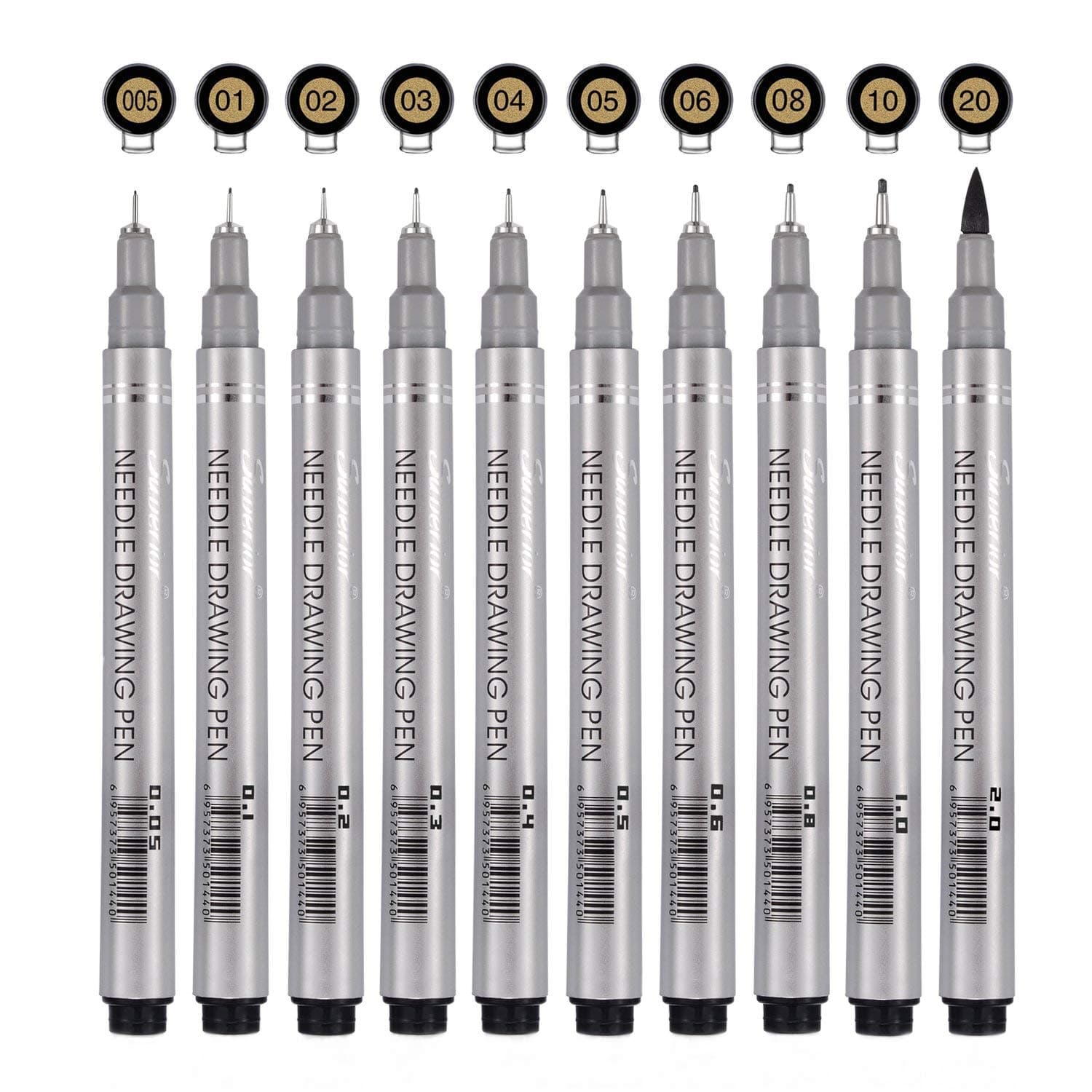 Black Precision Micro Line Pens,Multiliner, Anti-Bleed & Waterproof Archival Ink, Artist Illustration, Technical Drawing, Technical,Drawing,Office Documents, Scrapbooking,10/Set (Black)