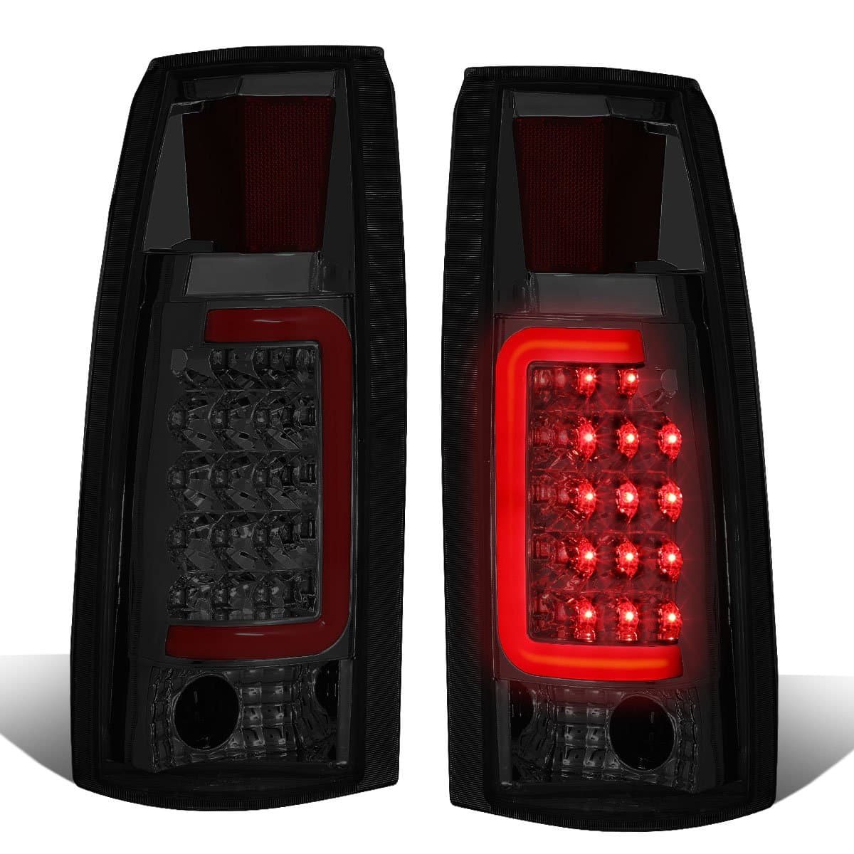 DNA MOTORINGTL-C10-LED-RD3D-CH-SM LED 3D Tail Light Assembly Driver & Passenger Side [Compatible with 99-00 Escalade / 92-94 Blazer / 88-99 C1500-C3500]