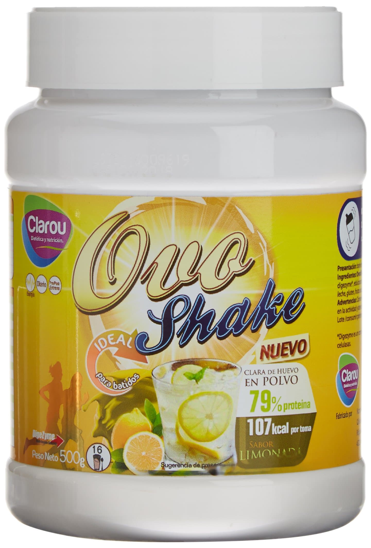 Clarou Nutrition Egg Protein Lemonade Flavour Shake, 500 g