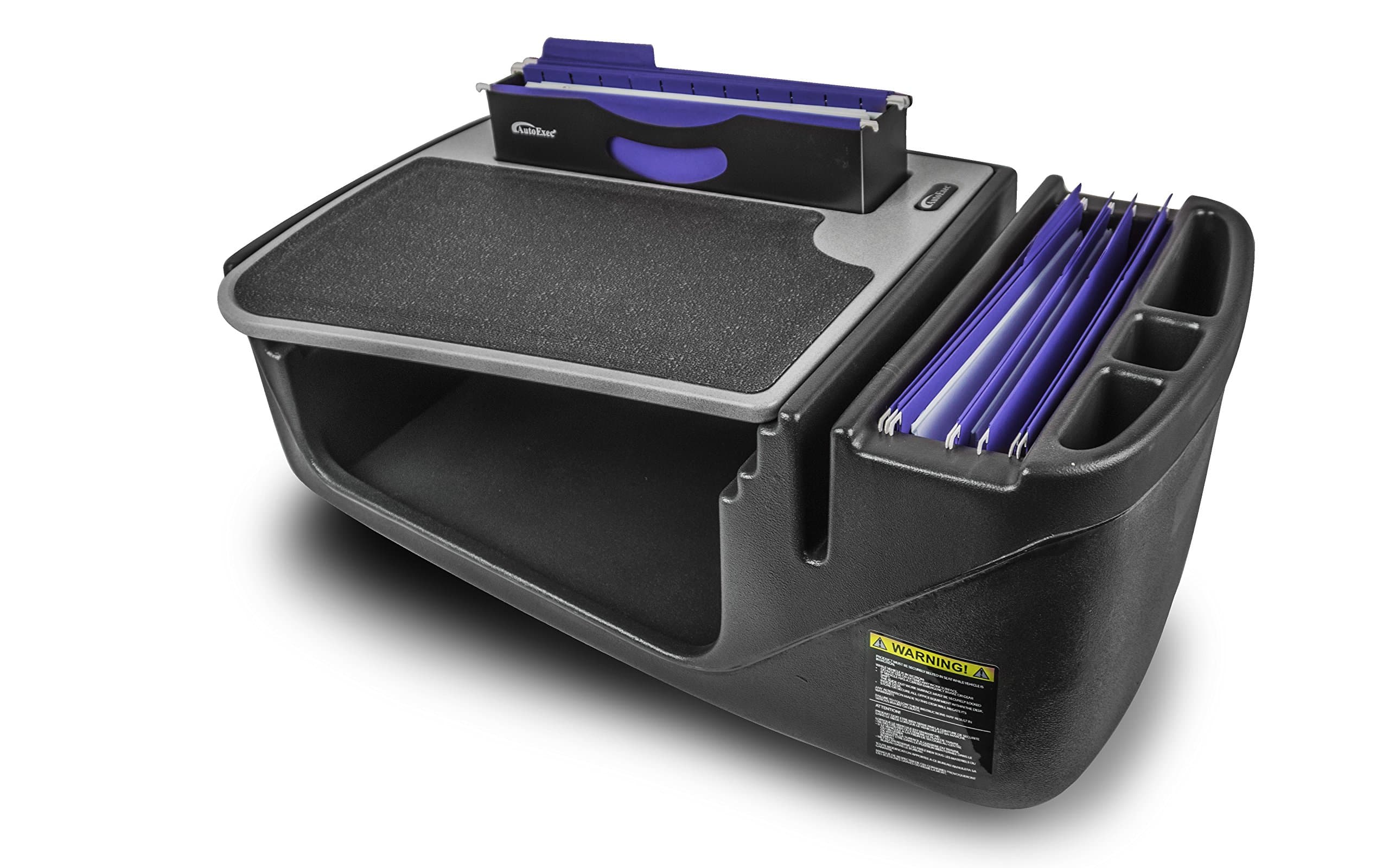 AutoExec AUE00639 Efficiency FileMaster Car Desk Grey Finish with Built-in 200 Watt Power Inverter