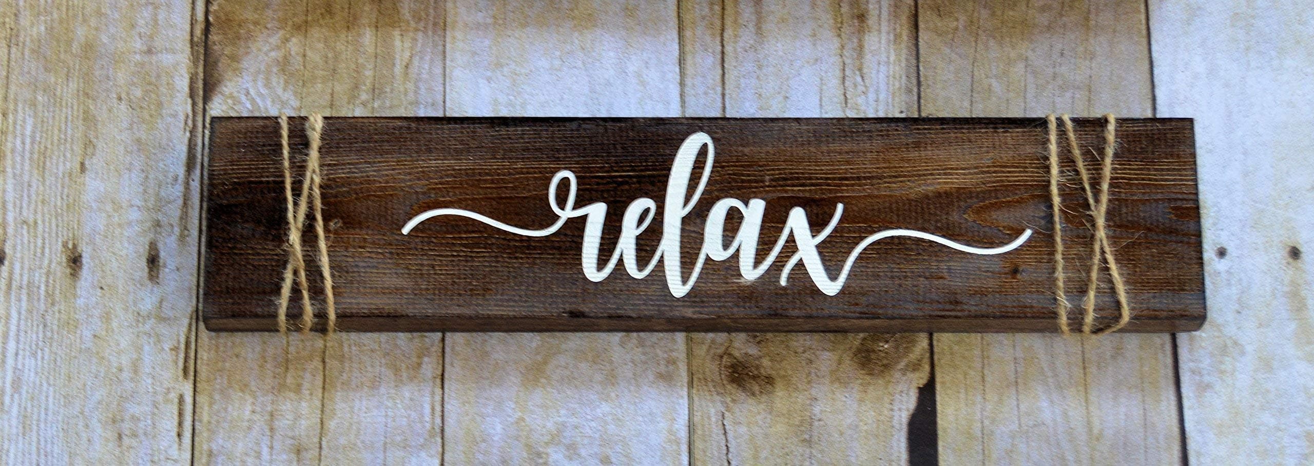 Relax Wood Sign, Bathroom Spa Decor