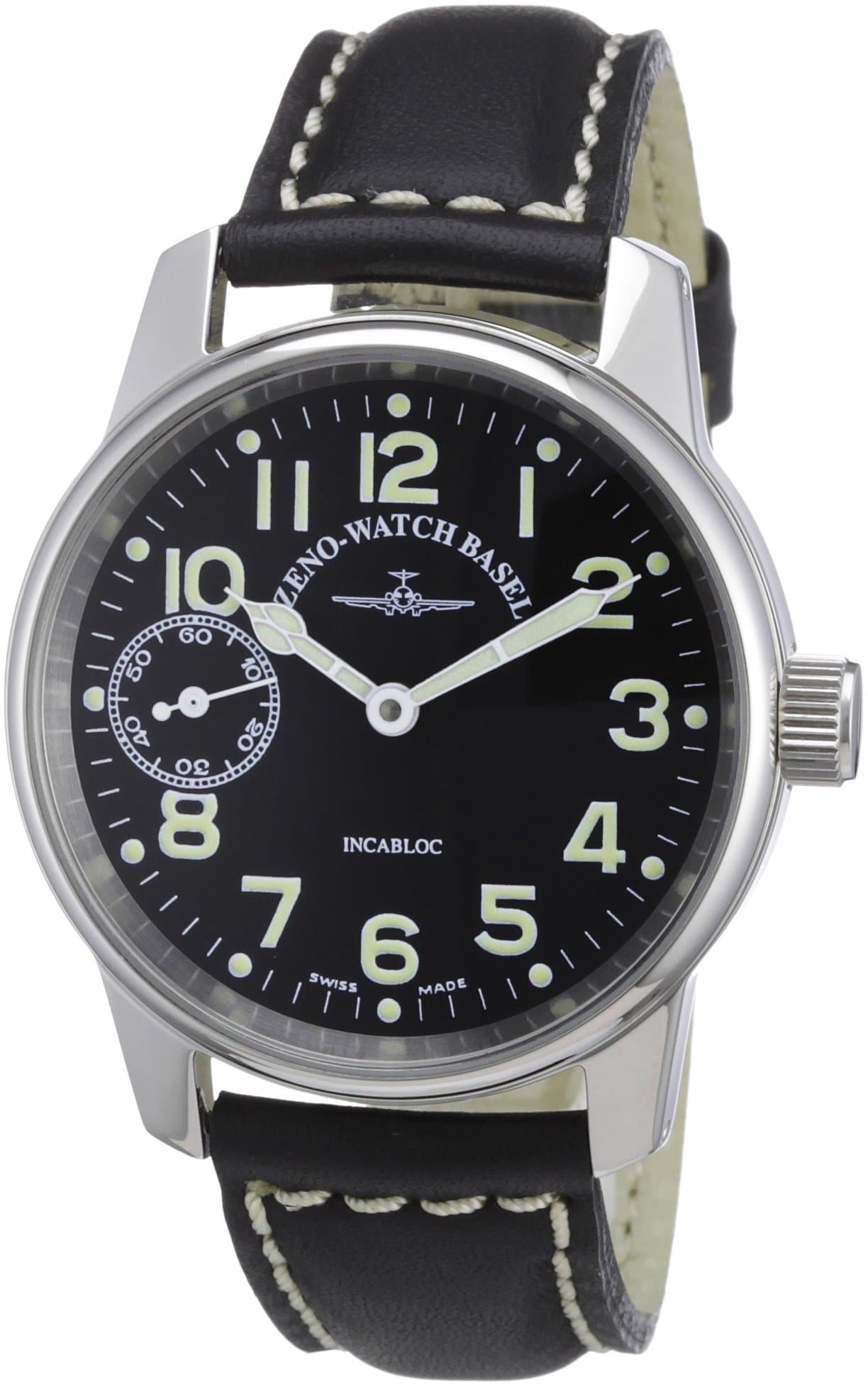 Men's Automatic Watch Classic Pilot 6558-9-a1 with Leather Strap