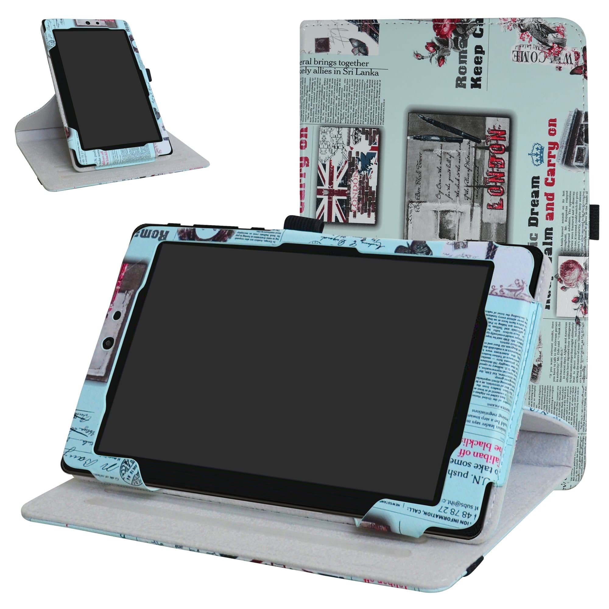 Mama Mouth 360 Degree Rotating Stand with Cute Pattern Case for 8" Nextbook Ares 8 (NXA8QC116) / Flexx 8 (NXW8QC132) / Nextbook 8 (Old Version NXW8QC16G) Windows 8.1 Tablet,Newspaper