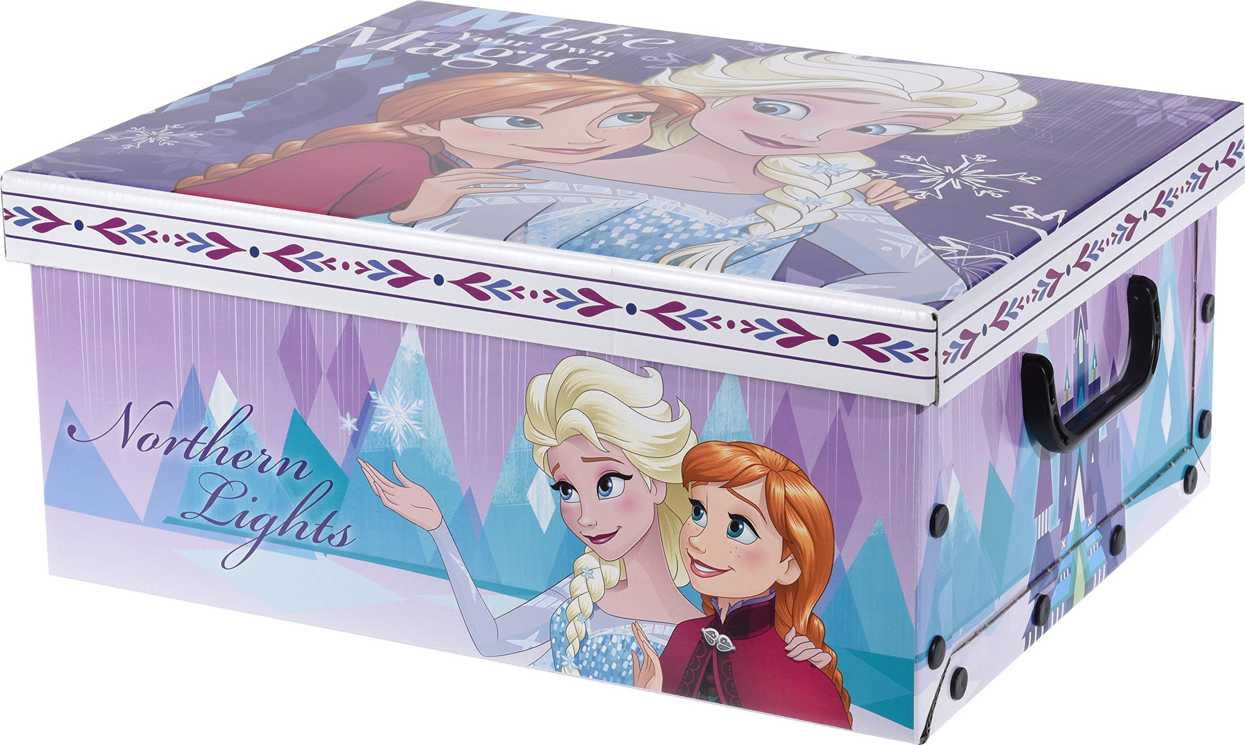 Elyte Retail Frozen Storage Box With Lid and Handles Featuring Anna and Elsa