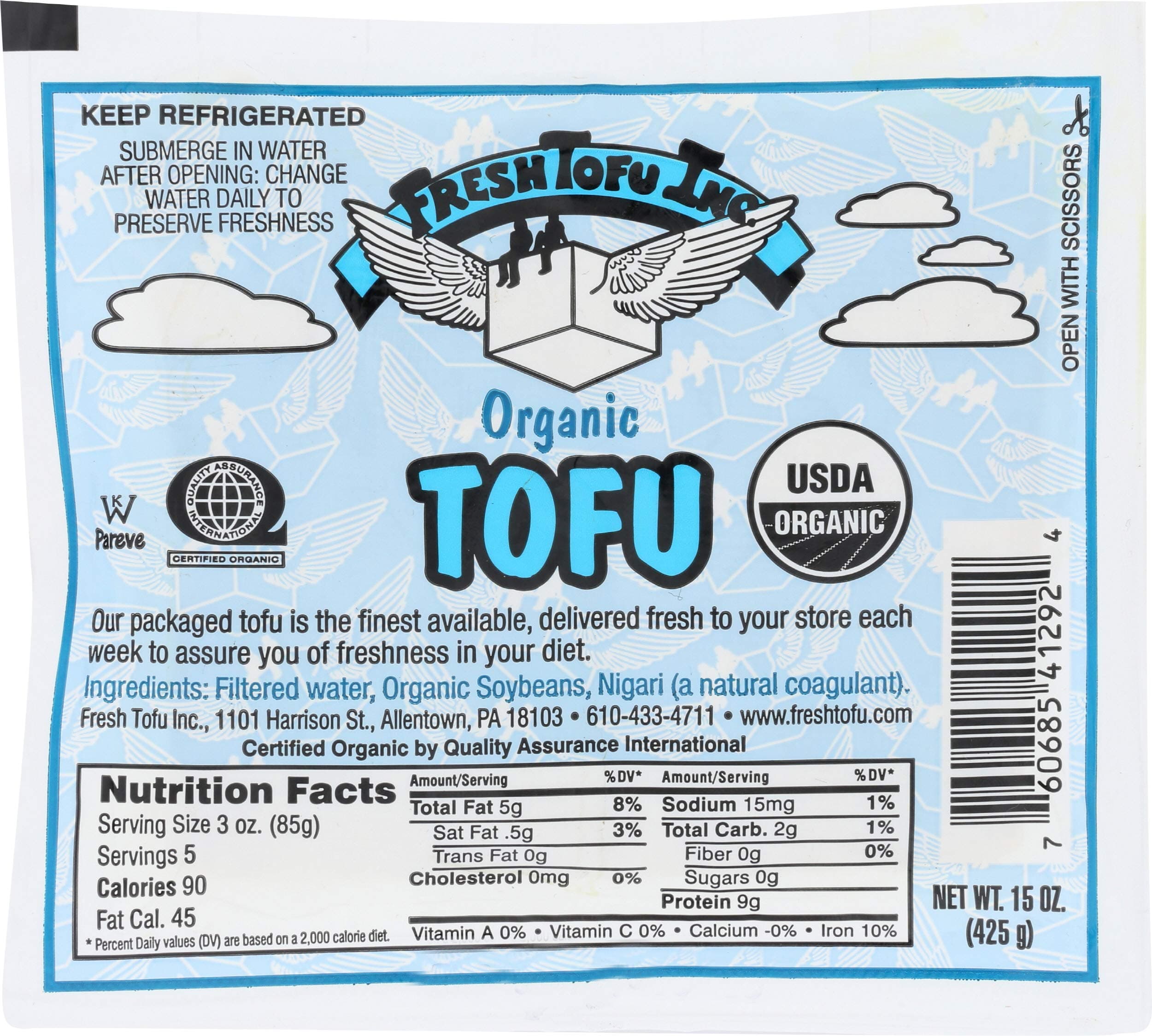Fresh Tofu, Tofu, 15 Ounce