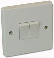 4172 10AX 2 Gang 2 Way SP Light Switch, White
