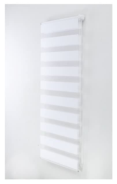 124cm x 165cm - White Curtians - Zebra/Vision Blinds - Double layer Fabric Roller shades - Day and Night Blind for Windows and Doors