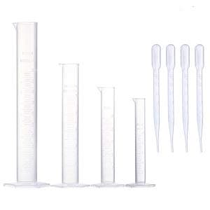 4 Pack Cylindrical plastic Measuring & 4 Pack plastic Droppers（3ml）