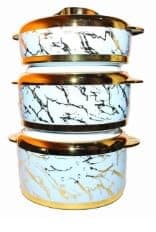 Generic3 Pcs Set 1.5L 2L 2.5L Thermos Insulated Food Warmer Casserole Hot Pot Double Wall Stainless Steel Lunch Boxes