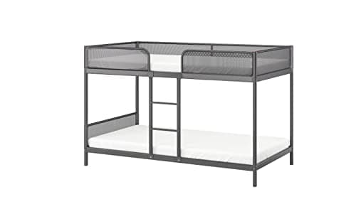 Ikea Tuffing Bunk Bed Frame, Dark Grey 90X200 Cm (35 3/8X78 3/4 Inch), (Base Material: Steel, Epoxy Polyester Powder Coating Fabric: 100 % Polyester) (Single, Painted Finish)
