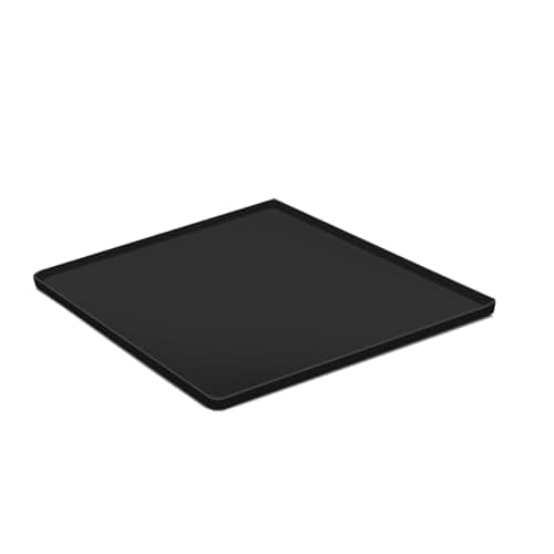 Mini Fridge Silicone Mat with Raised Edge - 25.6" x 23.6" x 0.78"Under Refrigerator Mats Floor Protectors Freezer Mat Trays, Mini Fridge Drip Tray for Carpet, Washing Machine, Indoor Gardening(Black)