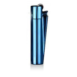 New Clipper Lighter Solid Metal Shiny Blue by Nygma UK