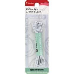 Bulk Buy: Singer Sewing (12-Pack) Beading Cord Elastic 5yd White 73962 by Singer Sewing