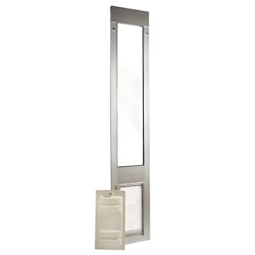 Endura Flap Pet Door Thermo Panel 3e - Medium Flap (8" x 15"), Height range (74.75" - 77.75") Brushed Aluminum Frame