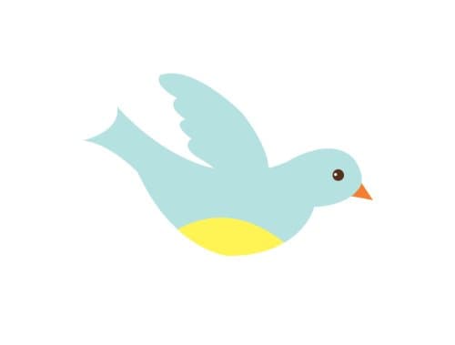 Flying Bird Nursery Wall Decal (Left) - Pale Aqua