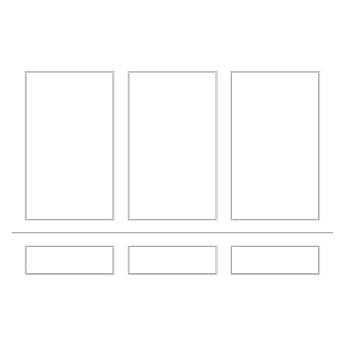 Pre-Cut Wall molding Frames Ready to Assemble, Glue Installation kit | 3 Top 3 Bottom Frames and Chair Rail
