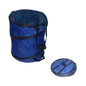 Portable Trash Can, 18" X 23 1/2" Collapsible, Blue
