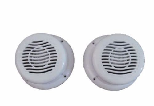 1 Pair RV Marine Gloss White Wavy 5.25" Flush Mount Speaker UV Protected & Waterproof