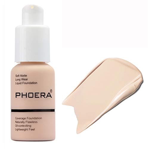 58g PHOERA Foundation Full Coverage Foundation Flawless Concealer Foundation Matte Oil Control Concealer Long Lasting Moisturizing Base Liquid Cover Cream Colour Changing Foundation for women&girls