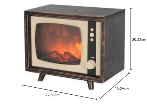 Decorative Realistic Fireplace Compact Retro Television with LED Moving Flame Effect, Hearth-Like-Glow With Electric Fireplace TV Look For Indoors by ELYYT