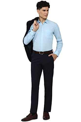 Peter England Men's Everyday Solid Slim Fit Full Sleeve Formal Shirt | Cotton-Rich