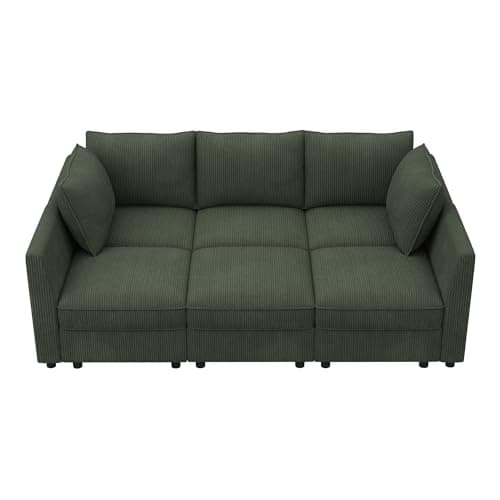 HONBAY Modular Sofa Sectional Sleeper Couch with Storage Modular Couch Convertible Couches for Living Room - Green