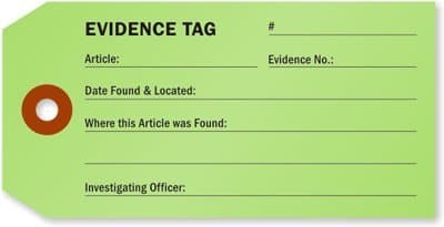 SmartSign "Evidence" Identification Tag with Wire | 2.125" x 4.25", Pack of 100, Made in USA