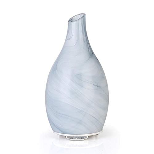 Essential Oil Diffuser 120ml White Cloud Handmade Glass Ultrasonic Aroma Diffuser with Intermittent Setting LED Colorful Night Light for Bedroom Office Home Baby Room