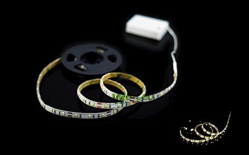 SUNTEC 100cm 39.4in Warm White Under Cupboard/Camping Light Battery Operated Waterproof LED Strip Light Gerneric for Home Kitchen Outdoor Light Decor B1W