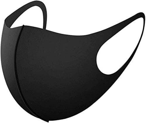 4 Cloth Face Covers, Thin Breathable Single Layer, Washable, Reusable Mask, Unisex, Laser Cut - Black