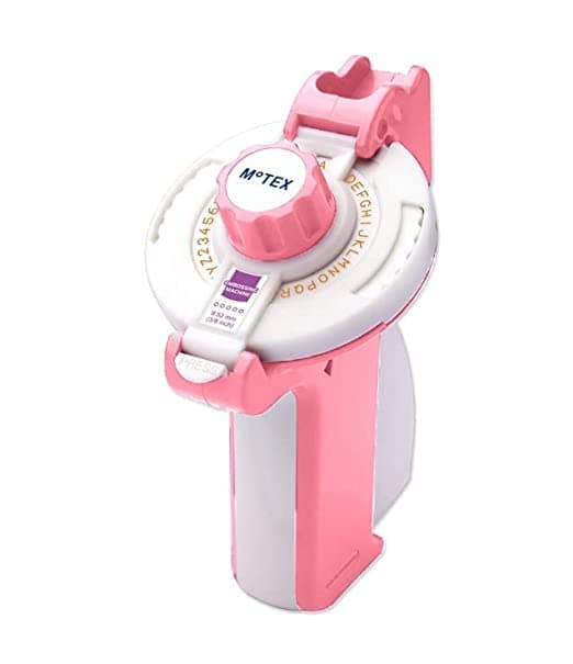 Motex E-202 Tape Writer (Label Maker) - Made in Korea (Rose Pink)
