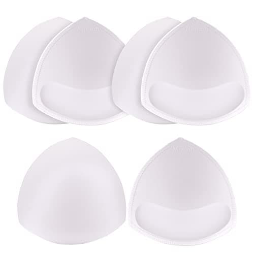 Nimiah Bra Pads Inserts 3 Pairs, Sewn Edge Removable Boob Replacement Padding for Swimsuit Sport Fits AB, CD, DE Cups