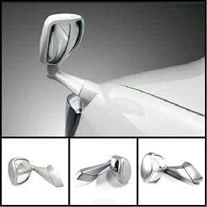 Universal Hub- Front Fender Wide Angle Mirror Bonnet Mirror (Small, Silver) For -Toyota Fortuner Old