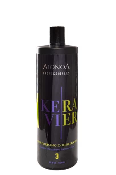 KERAVIER Unisex Step-3 Professional Use Moisturizing Conditioner For Damaged and Frizzy Hair | White | 1000 ml Each (Pack of 3)
