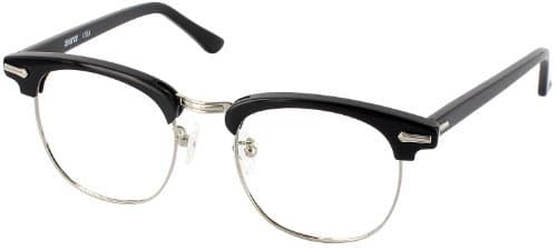 Ronsir 50 (Men's Average Fit) Single Vision Full Frame Designer Reading Glasses, Black with Silver, +1.50 by Shuron