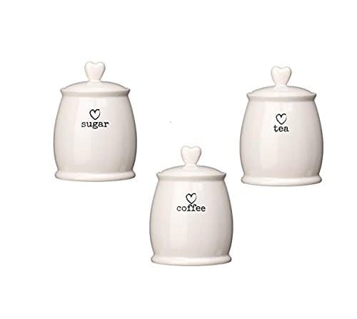 Complete Range Of Charm White Dolomite Kitchen Accessories (tea/coffee/sugar jars)