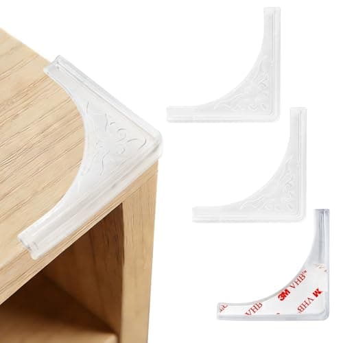 4 Pcs Safety Soft Corner Protectors Guards,Table Corner Protectors Proof Corners and Edge Protectors for Furniture Bookcases Drawers (Transparent)